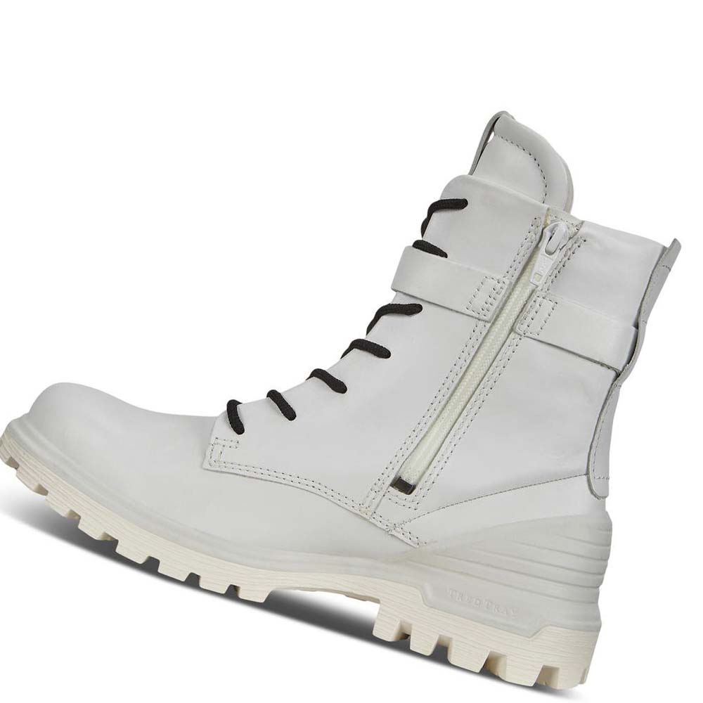 Női Ecco Tredtray Mid-cut Buckled Csizma Fehér | HU 53SGL